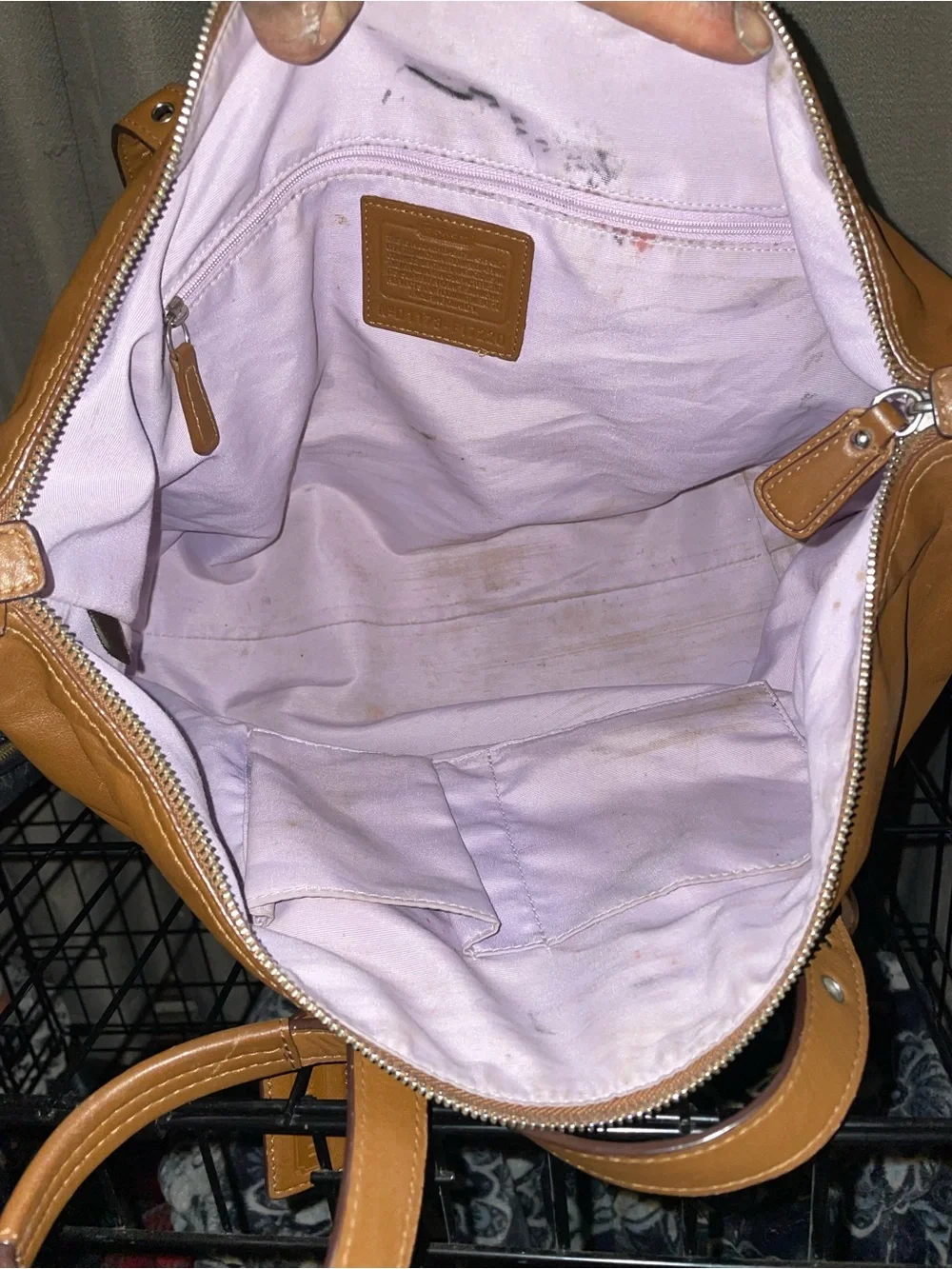Coach Leather Tote in Cognac